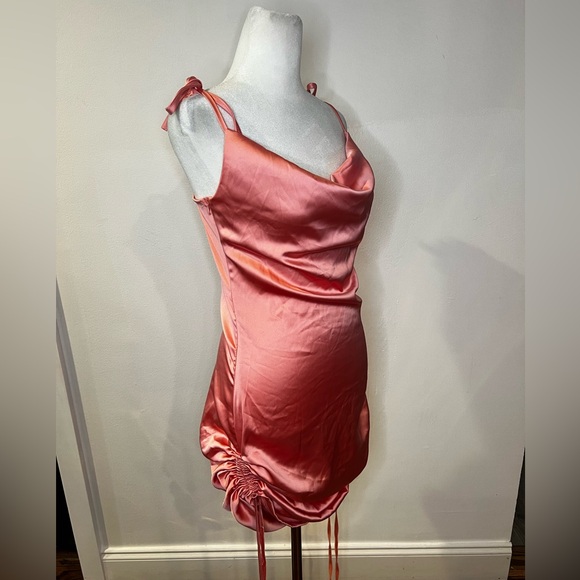 Cowl Satin Mini Dress - Picture 3 of 7